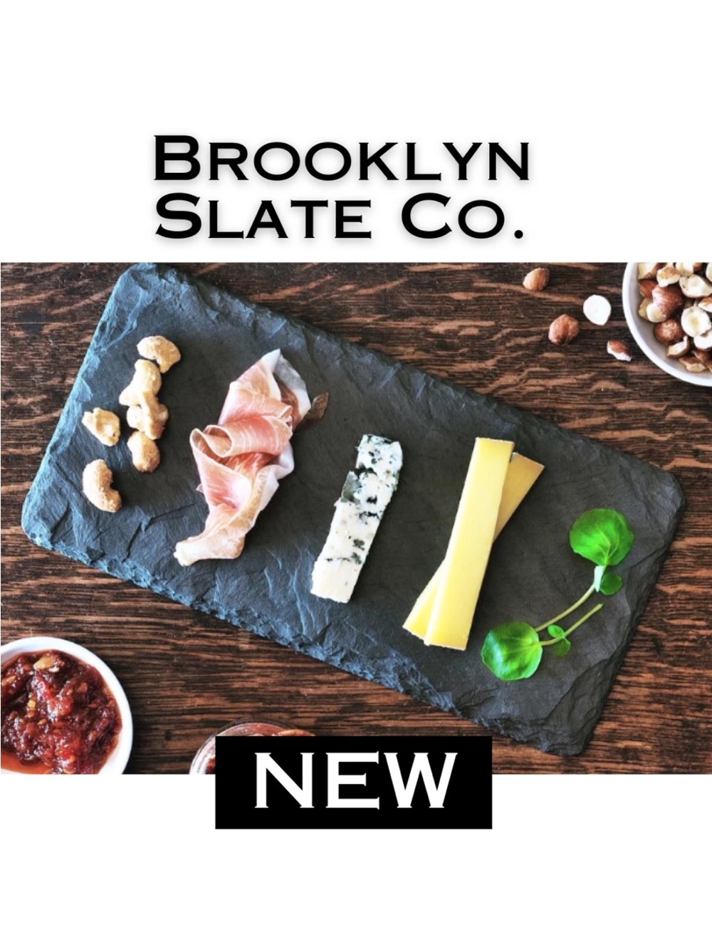 Brooklyn Slate Company Natural Black Slate Cheese Board 12x7